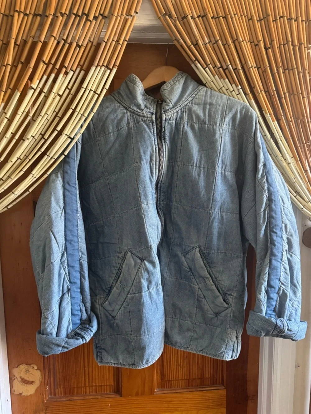 Free People Dolman Quilted Jean Jacket - Light Blue - Medium - Picture 1 of 6
